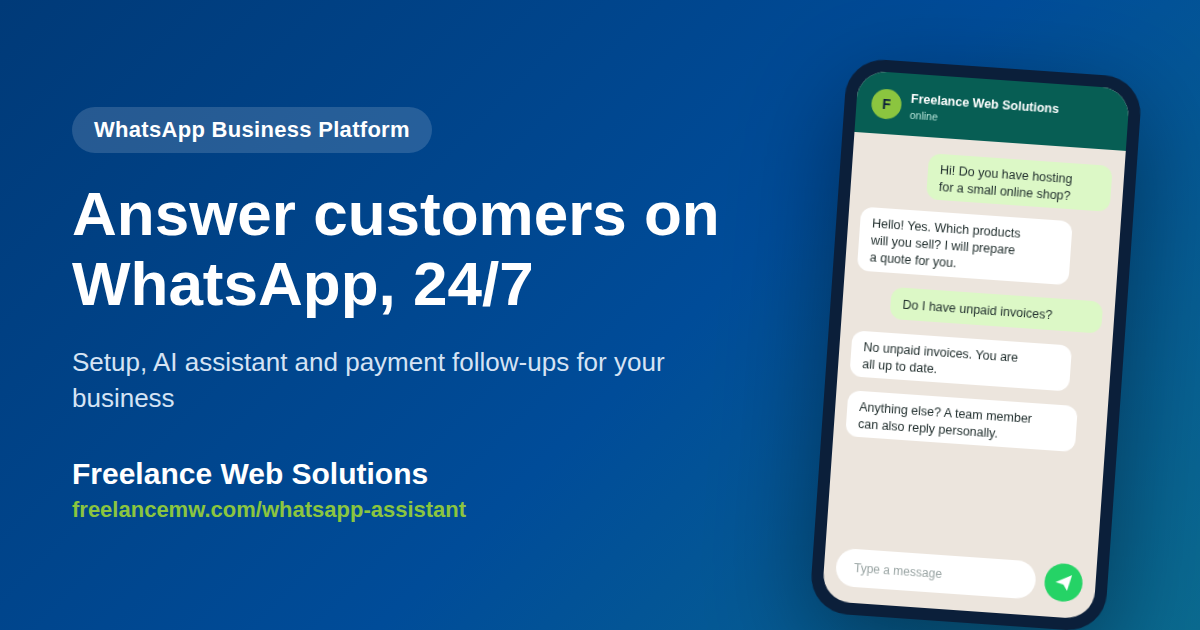 WhatsApp Business Setup & AI Assistant